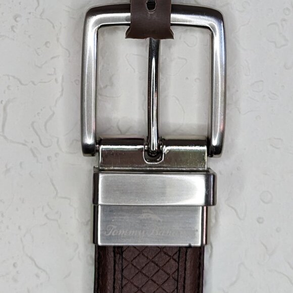 Tommy Bahama* Men's Reversible‎ Tan/Black Coated Leather Belt~ Size XL (42"-44") - Picture 5 of 10